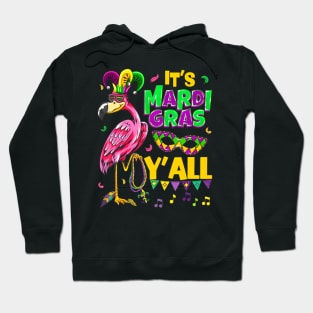 Funny Carnival Party Idea Flamingo Mardi Gras Hoodie